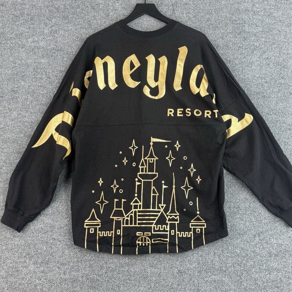 Disney Spirit Jersey Unisex XL Black Gold Disneyland Resort Cinderella Castle